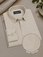 Beige Linear Linen Shirt