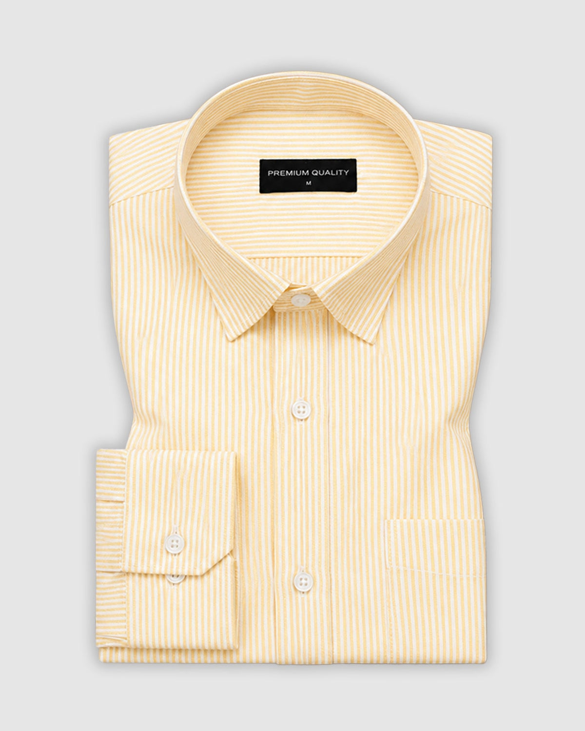 Lemon & Dark Green Oxford Pack of 2 Stripe Shirts For Men