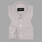 Black and white checkered shirt with 'London Cotton' label on a gray background