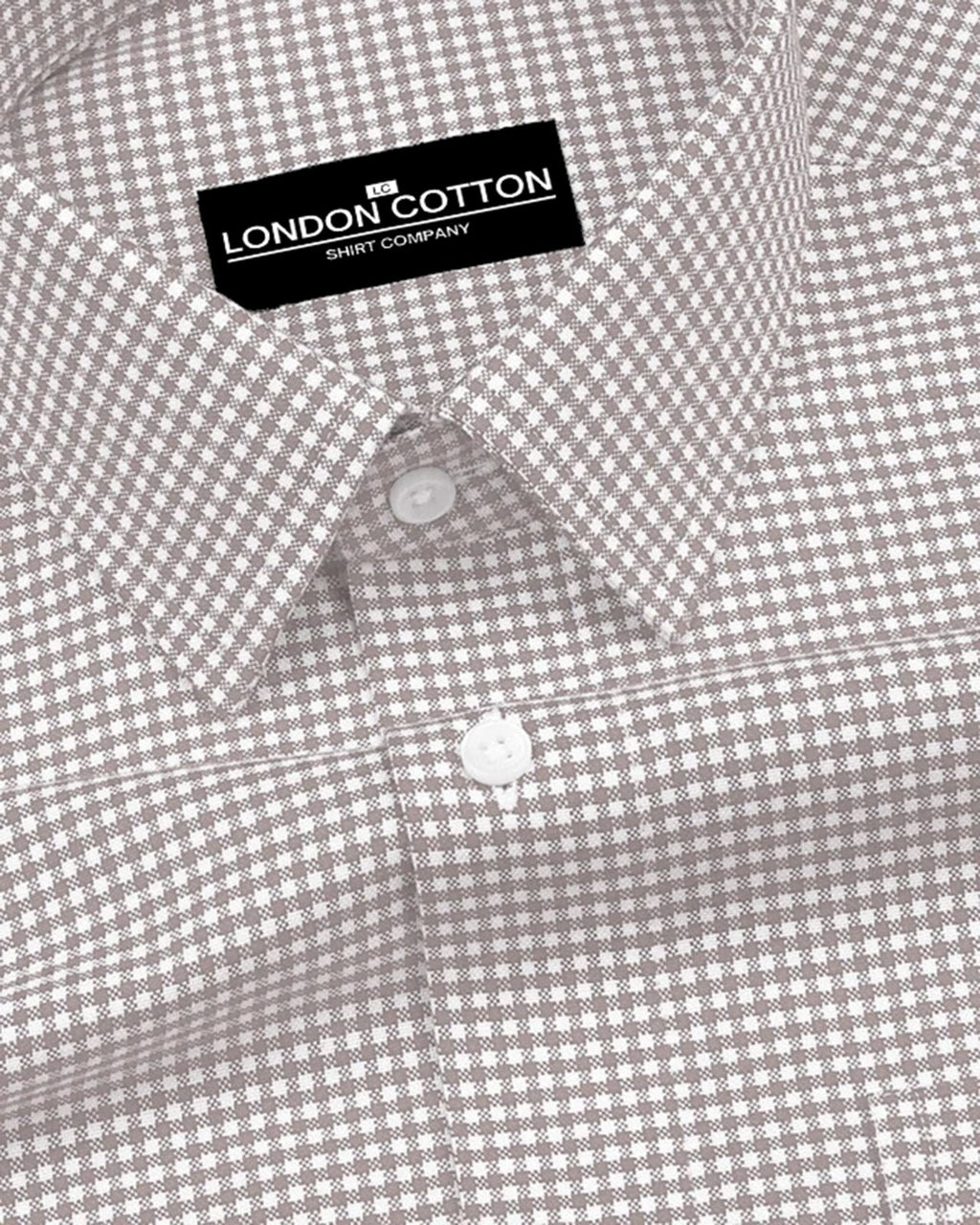 Beige Check Oxford Premium Cotton Shirt For Men