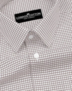 Beige Check Oxford Premium Cotton Shirt For Men