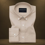 Pack of 2 Oxford Cotton Shirt For Men (White & Beige)