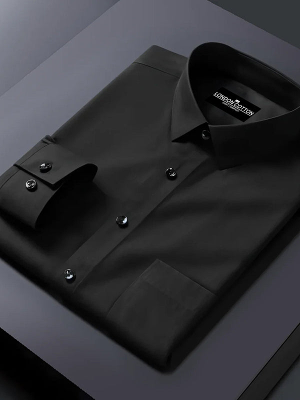 Premium Cotton Solid Shirt for Man (Black)