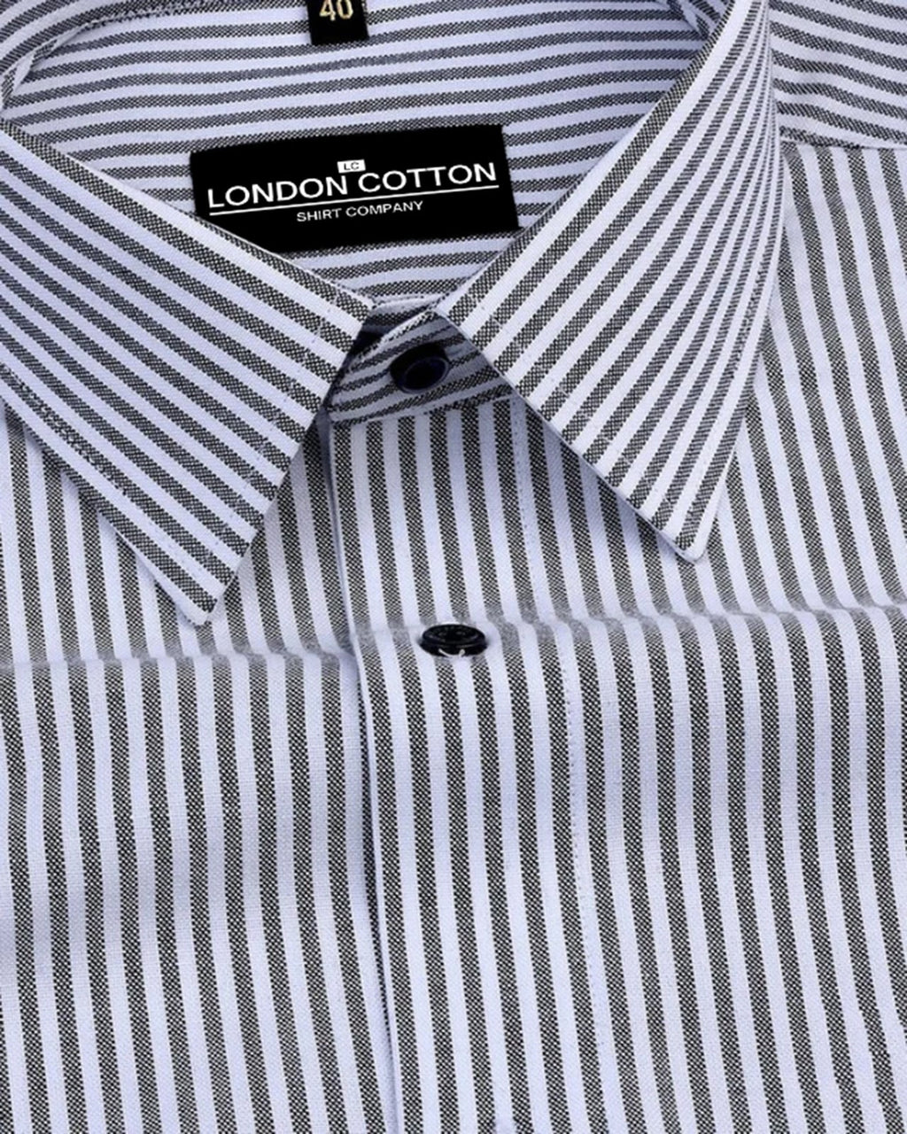 Black Stripe Oxford Premium Cotton Shirt For Men