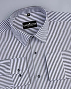 Black Stripe Oxford Premium Cotton Shirt For Men