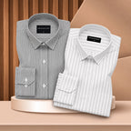 Bold Black & Bold Grey Oxford Pack of 2 Pinstripe Shirts