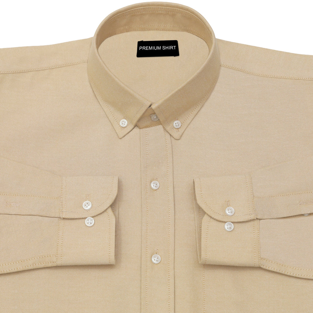 Oxford Cotton Cream Shirt For Men