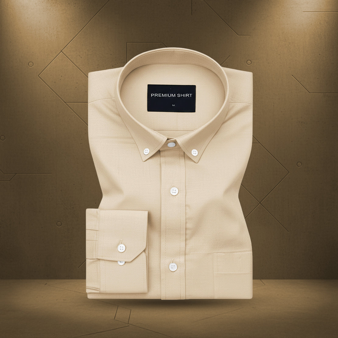 Oxford Cotton Cream Shirt For Men