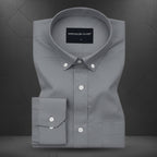 Oxford Cotton Dark Grey Shirt For Men