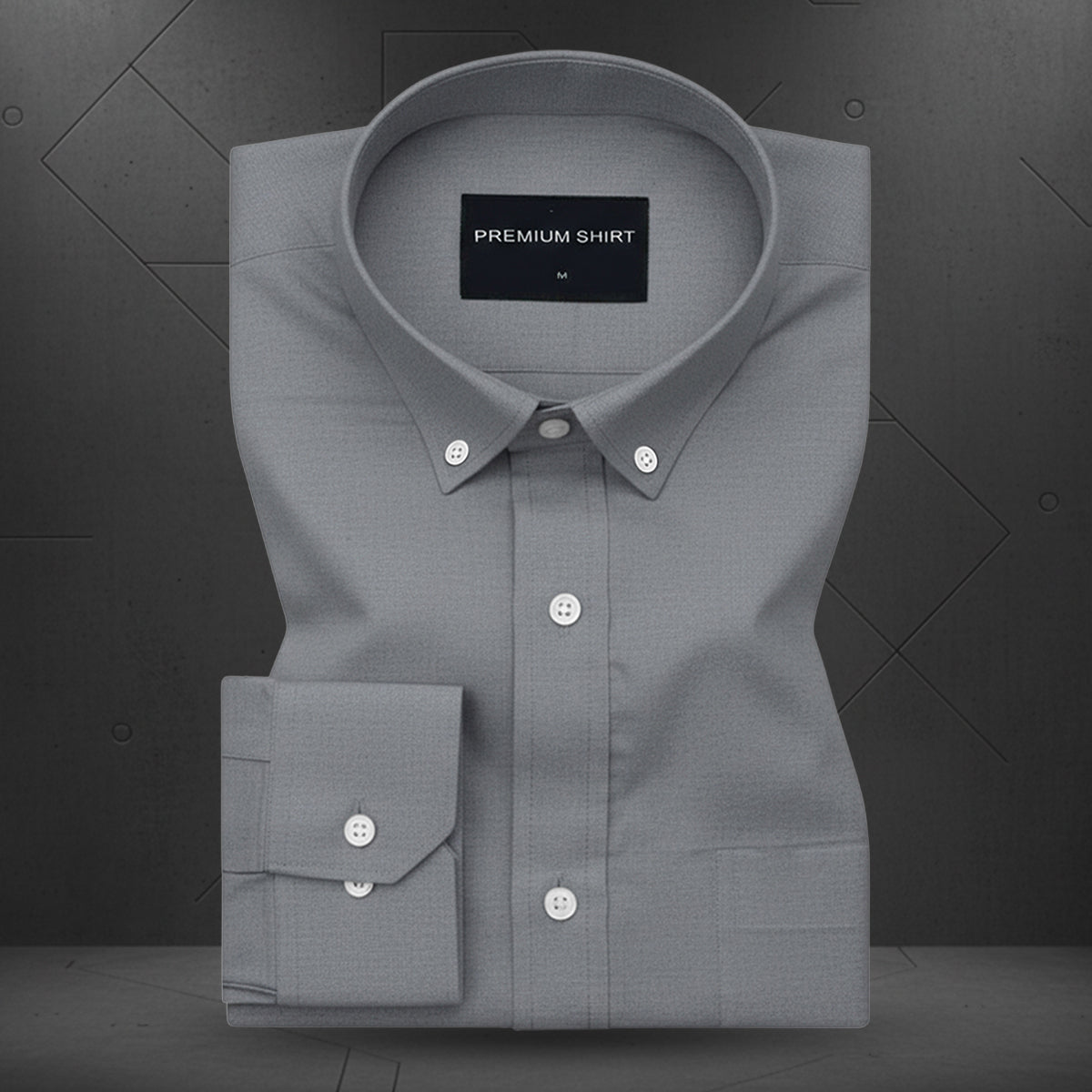 Oxford Cotton Dark Grey Shirt For Men