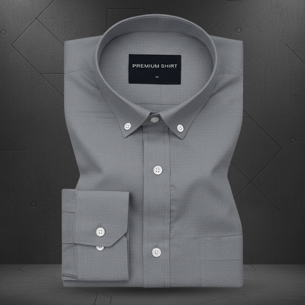 Pack of 2 Oxford Cotton Shirt For Men (Sky Blue & Dark grey)