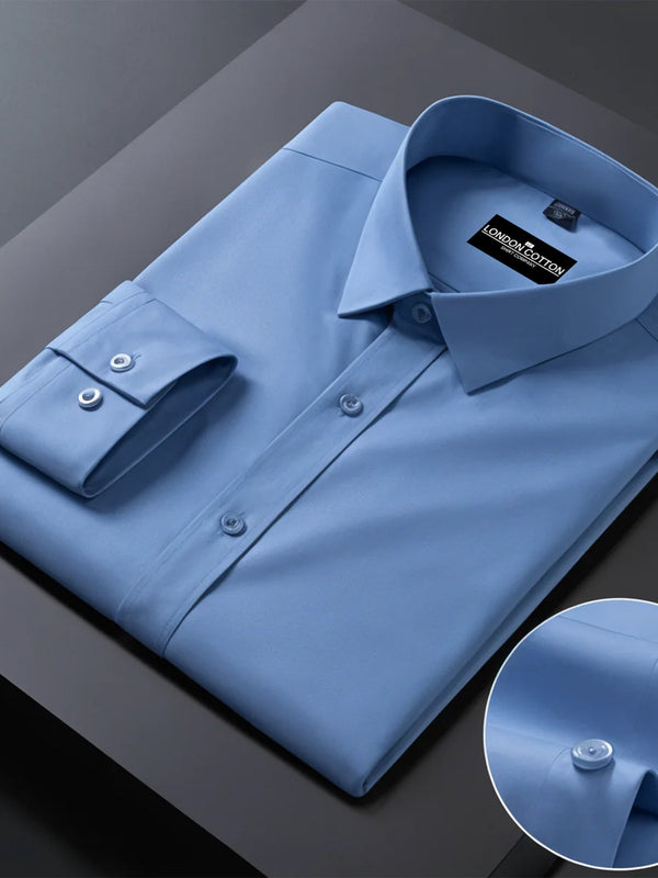 Premium Cotton Solid Shirt for Man (Denim Blue)