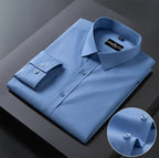 Pack of 2 Premium Cotton Solid Shirt for Man (Skin, Denim Blue)
