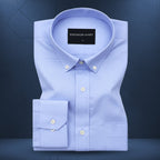 Pack of 2 Oxford Cotton Shirt For Men (Brown & Denim Blue)