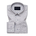 Frosted Lavender Abstract Linen Shirt For Men