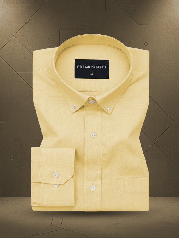 Oxford Cotton Lemon Shirt For Men