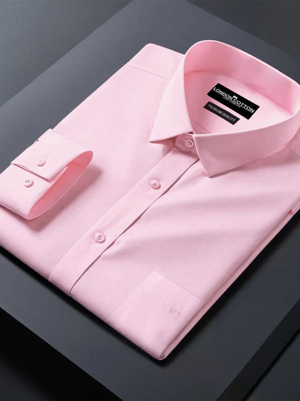 Premium Cotton Solid Shirt for Man (Light Pink)