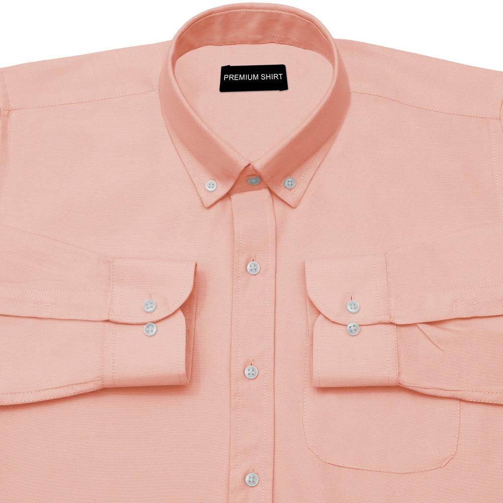 Oxford Cotton Peach Shirt For Men