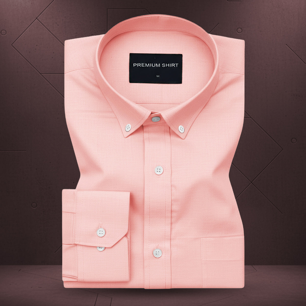 Pack of 2 Oxford Cotton Shirt For Men (White & Peach)