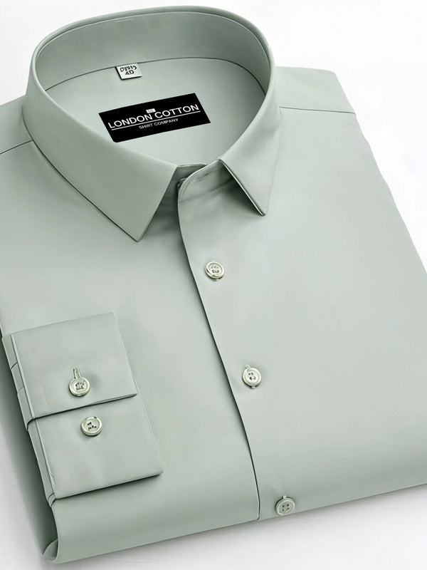 Plain Cotton Blend Solid Shirts (Pista)