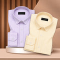 Purple & Lemon Oxford Pack of 2 Pinstripe Shirts