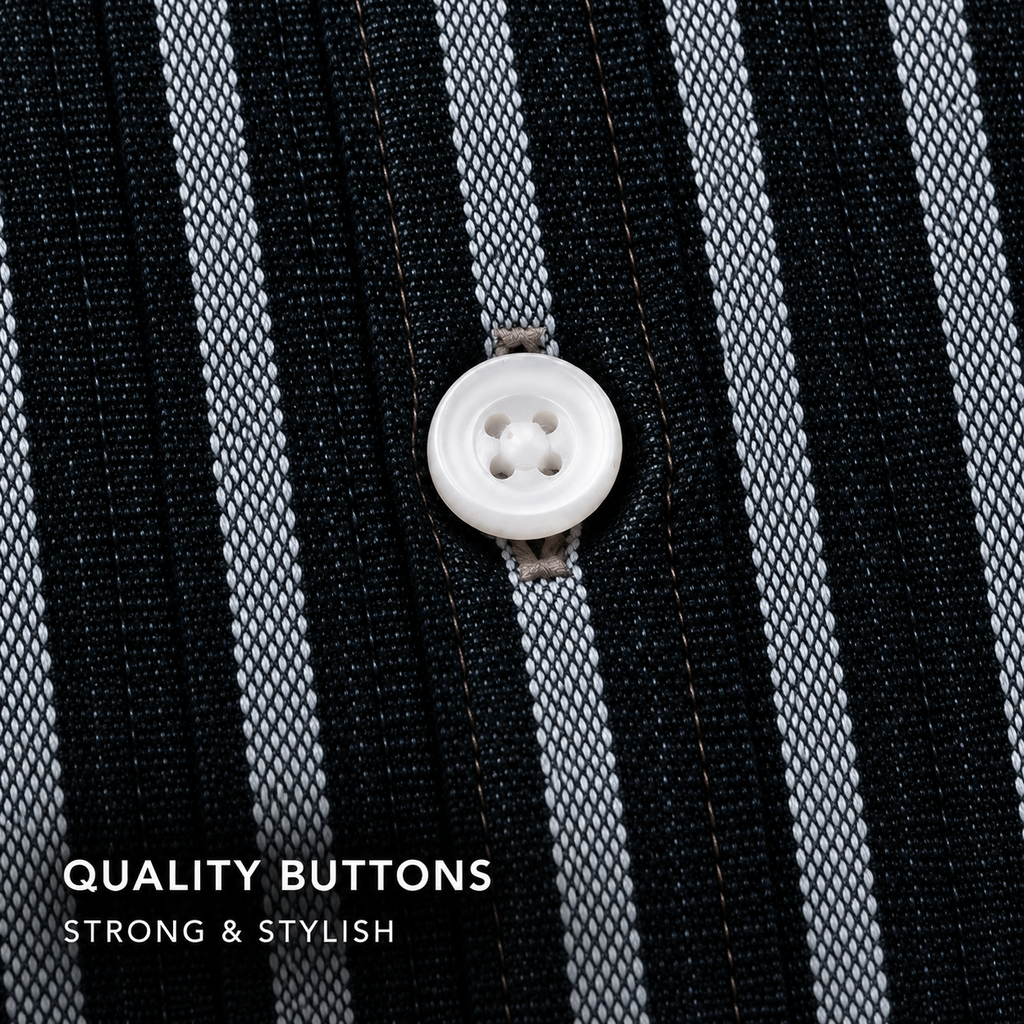 Black Textured Linen Shirt For Men