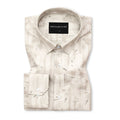 Sandstone Abstract Linen Shirt For Men