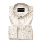 Sandstone Abstract Linen Shirt For Men