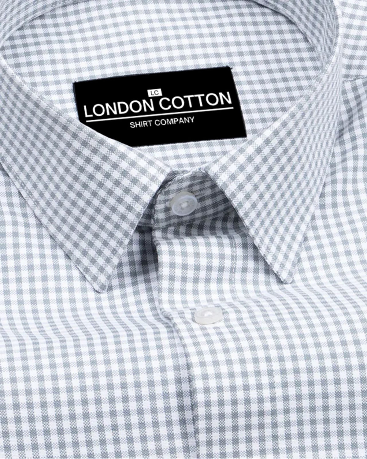 Silver Check Oxford Premium Cotton Shirt For Men