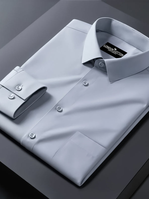Premium Cotton Solid Shirt for Man (Silver)