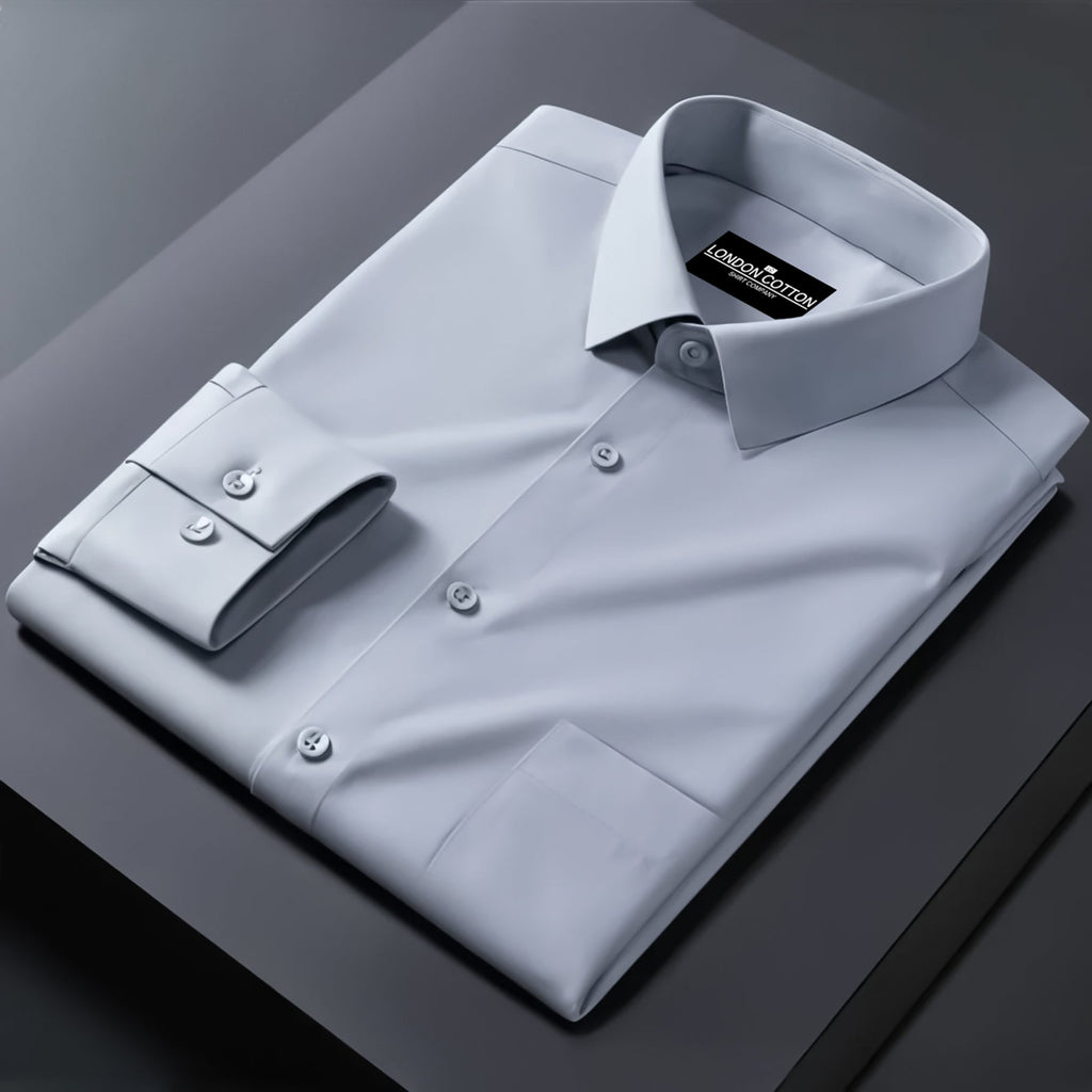Pack of 2 Premium Cotton Solid Shirt for Man (Silver, Light Pink)