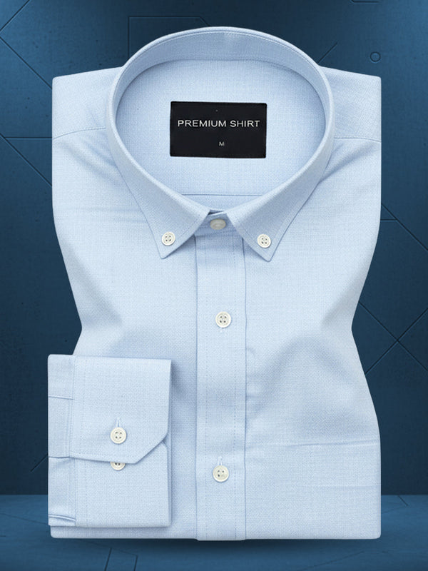 Oxford Cotton Sky Blue Shirt For Men