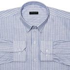 Cambridge Blue Pinstripe Oxford Shirt For Men