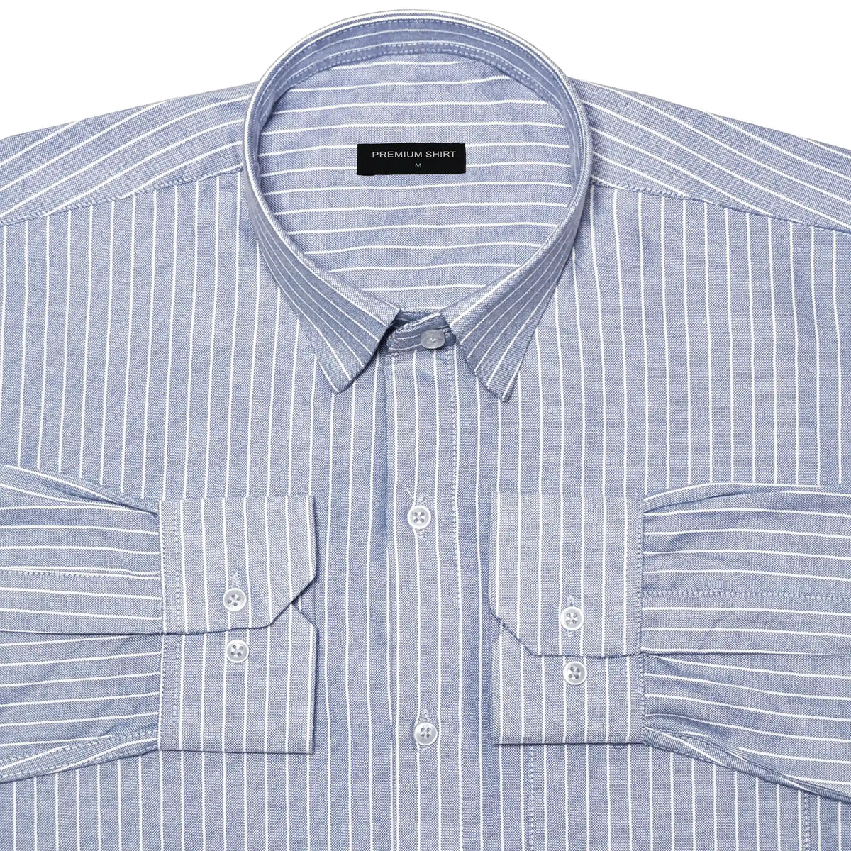 Cambridge Blue Pinstripe Oxford Shirt For Men