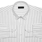Charcoal Black Pinstripe Oxford Shirt For Men