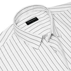 Charcoal Black Pinstripe Oxford Shirt For Men