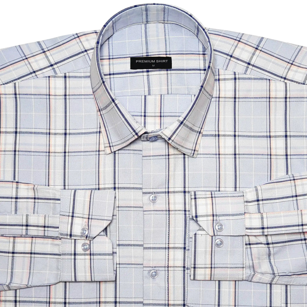 Light Blue Classic Check with Black Stripe Shirt for Men