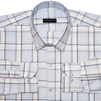 Light Blue Classic Check with Black Stripe Shirt for Men
