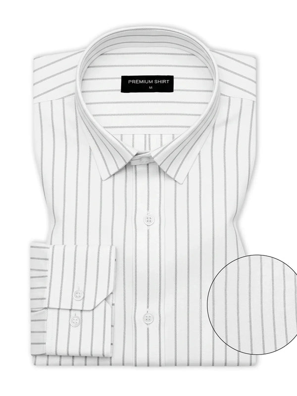 Bold Grey Pinstripe Oxford Shirt For Men