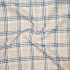 Beige & Teal Classic Check Cotton Blend Shirt for Men