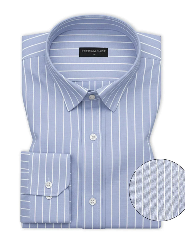 Cambridge Blue Pinstripe Oxford Shirt For Men