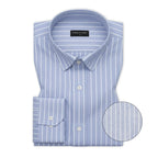 Cambridge Blue & Grey Pinstripe Oxford Pack of 2 Shirts For Men