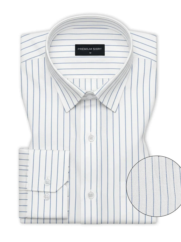 Blue Pinstripe Oxford Shirt For Men