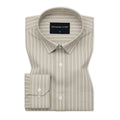Khaki Pinstripe Oxford Shirt For Men