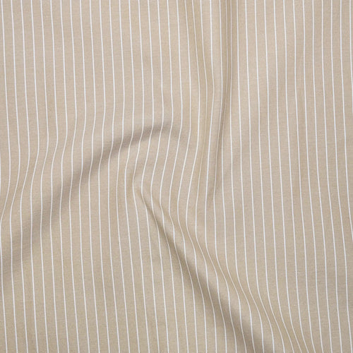 Beige Pinstripe Oxford Shirt For Men