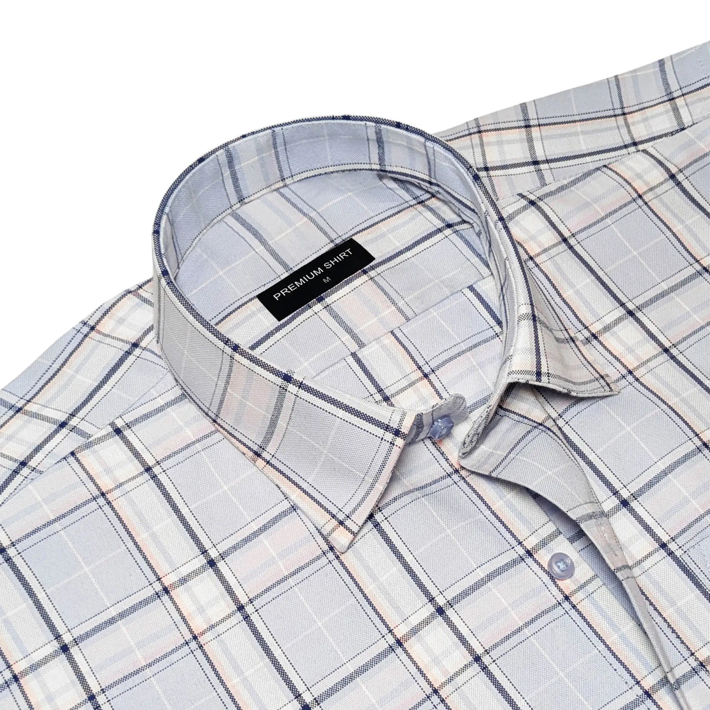 Light Blue Classic Check with Black Stripe Shirt for Men