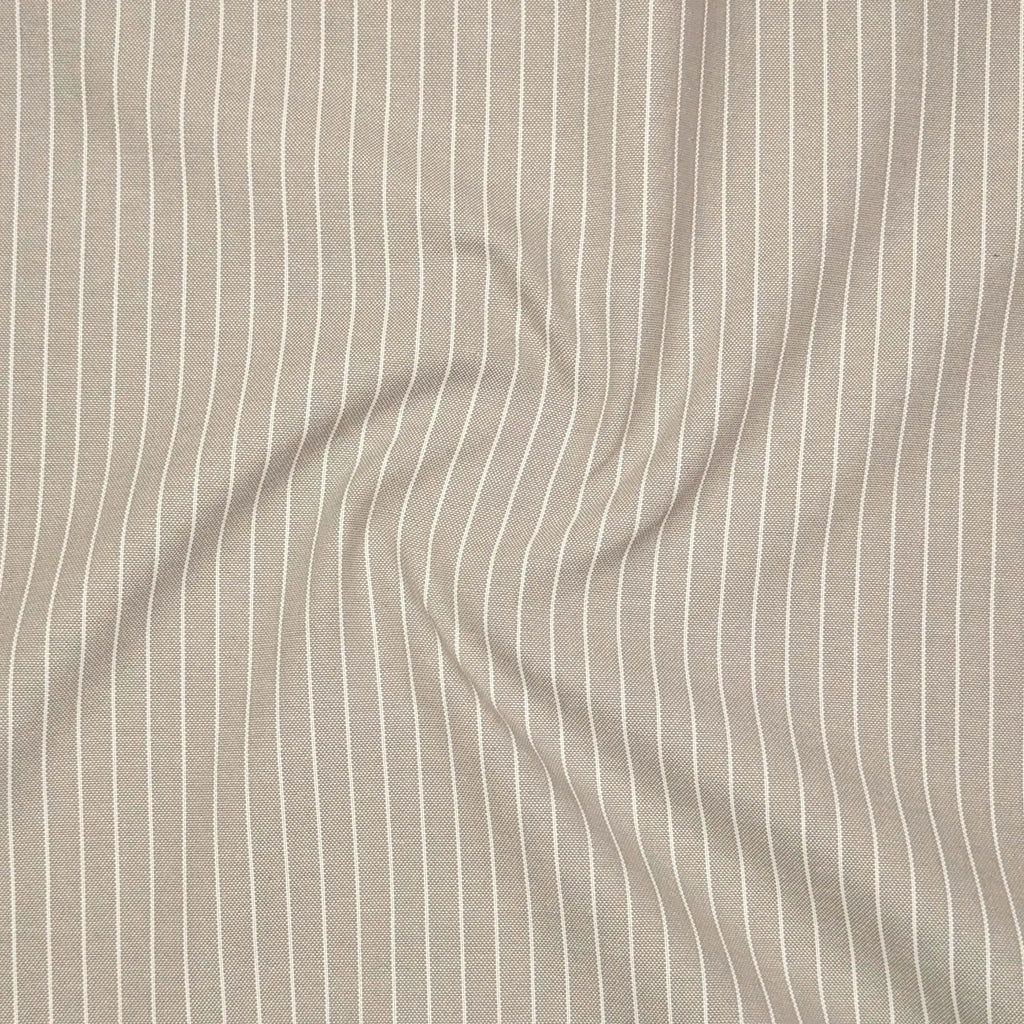 Khaki Pinstripe Oxford Shirt For Men