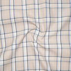 Beige & Blue Classic Check Oxford Shirt for Men