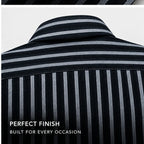Black Textured Linen Shirt For Men