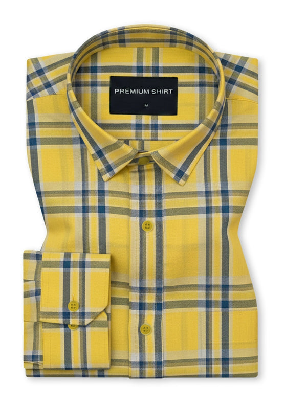Marigold Classic Check Cotton Blend Shirt for Men